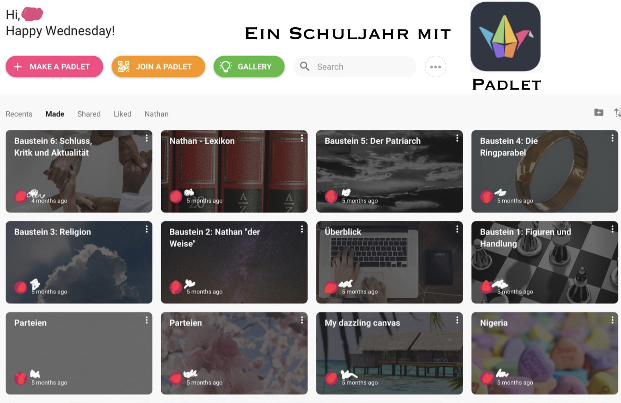 Ein Jahr Mit Padlet - Digitales Klassenzimmer