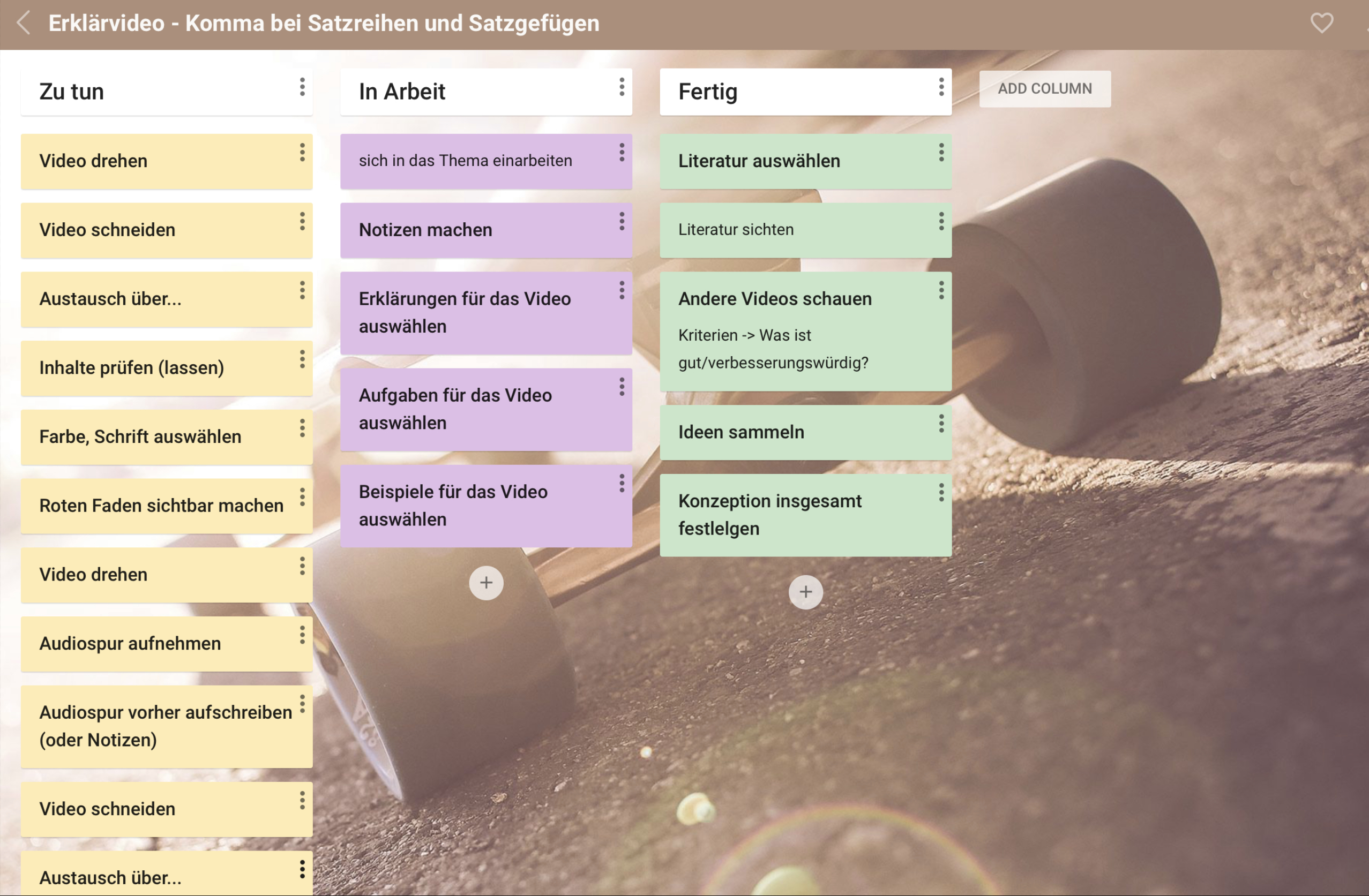 Kanban Boards Digitales Klassenzimmer